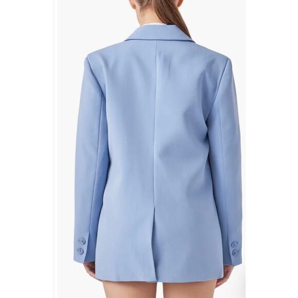 Anthropologie Endless Rose Woman Clean Blue 3 Button Suit Blazer , Size … - Picture 2 of 15